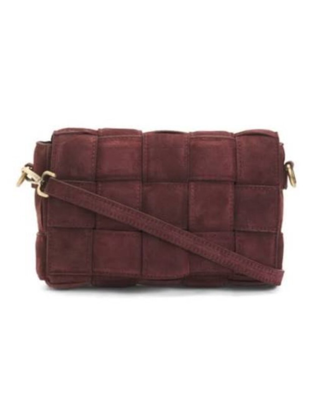 Viola Castellani bordo suede padded woven crossbody bag
